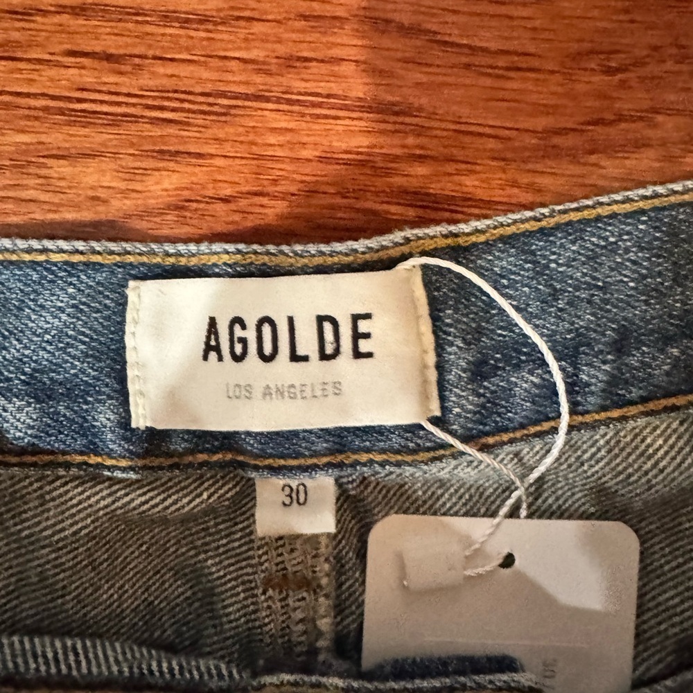 Agolde Blue Denim Maxi Skirt - Picture 6 of 7
